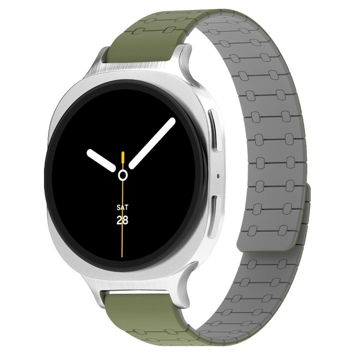 아이몰 갤럭시워치 초경량 에어핏 실리콘 마그네틱 스트랩, 카키그레이, 1개