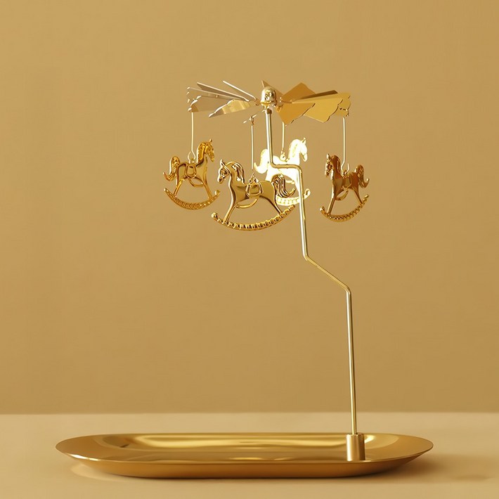 살림온 록킹호스 무동력 회전 촛대 트레이형