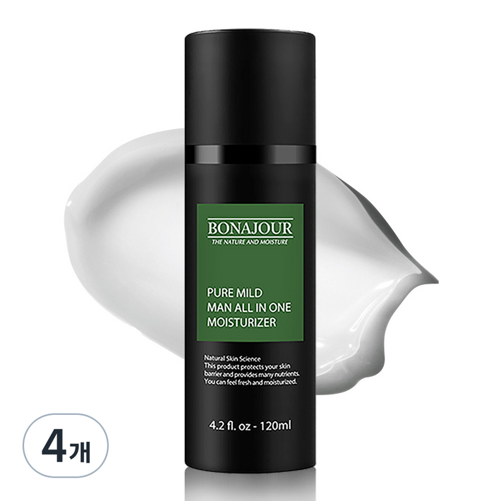 보나쥬르 퓨어마일드 맨 올인원 모이스쳐 라이저, 120ml, 4개