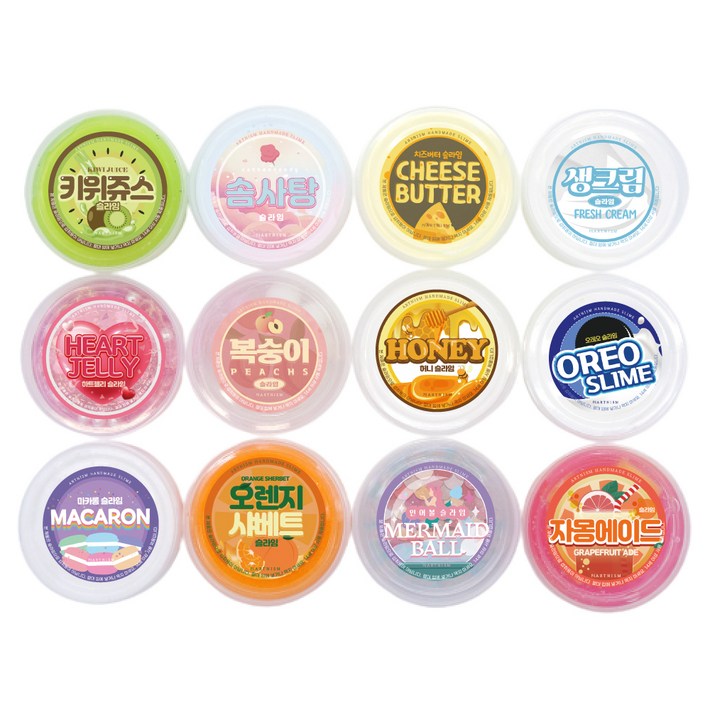 아트니즘 슬라임 인기박스 12종 세트, 혼합색상, 1세트