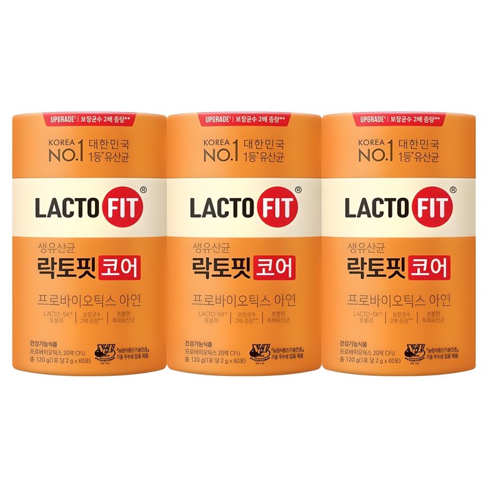 락토핏 코어 유산균 60p, 120g, 3개