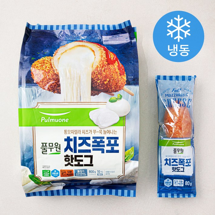 풀무원 모짜렐라 치즈폭포 핫도그 냉동, 800g, 1개