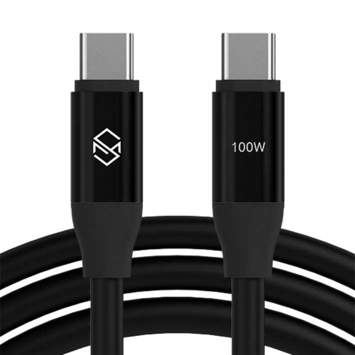 신지모루 E Marker 칩 100W C to C PD 초고속충전 케이블, 2m, 블랙, 1개 신지모루 E Marker 칩 100W C to C PD 초고속충전 케이블, 2m, 블랙, 1개