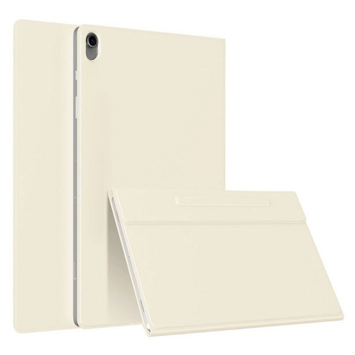 지에스비케이스 프리미엄 태블릿PC 펜슬 수납 슬림 북커버 케이스, 크림아이보리, 1개