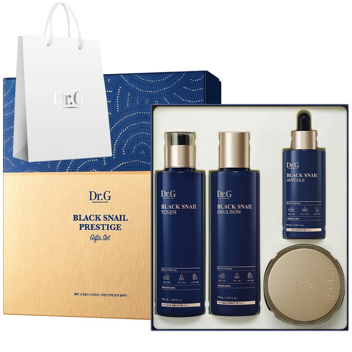 닥터지 블랙 스네일 프레스티지 토너  에멀전  앰플  크림 50ml  쇼핑백 4종 세트, 1개