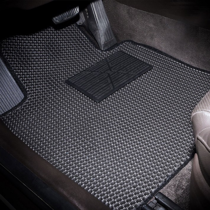 gaon 이중 벌집 더블엠보형 카매트 세트, 블랙, 기아 올뉴K9 2륜 18년형