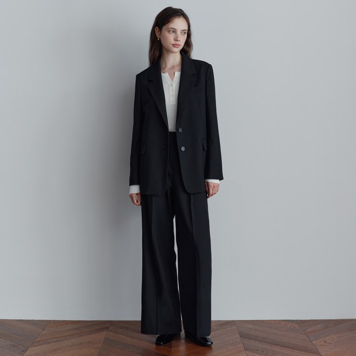 쥬시쥬디 여성용 테일러드 자켓  와이드 팬츠 세트 JZST026A