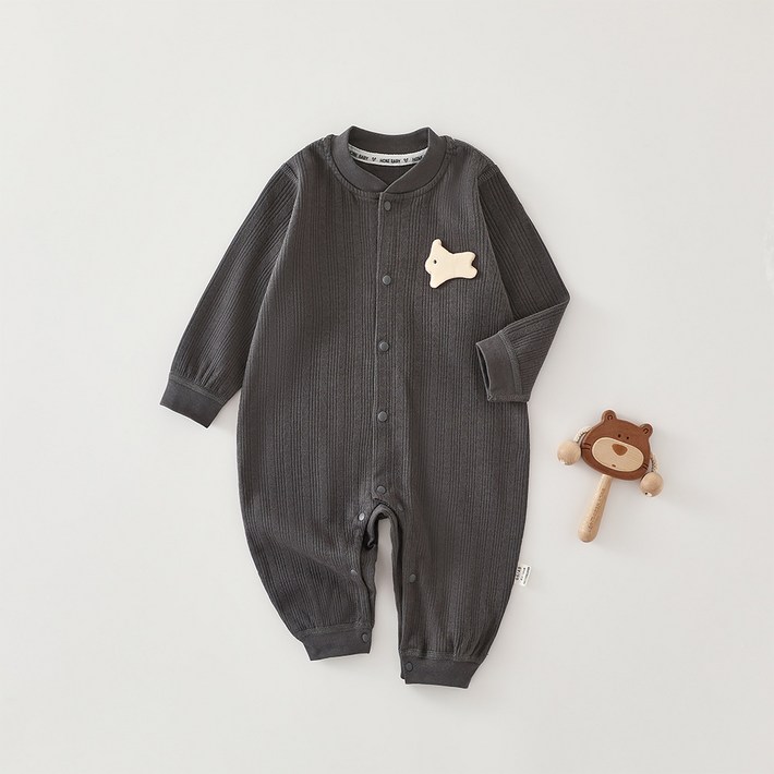 스타도어 신생아용 큐트패치 파스텔 풀스냅 우주복