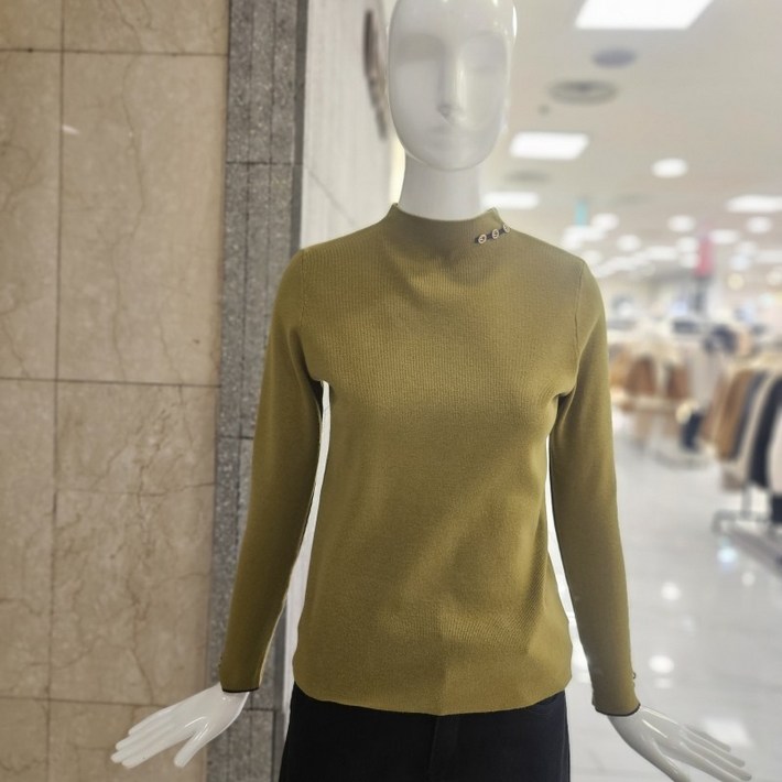 밸리걸 모크넥 버튼 포인트 봄 니트 615951