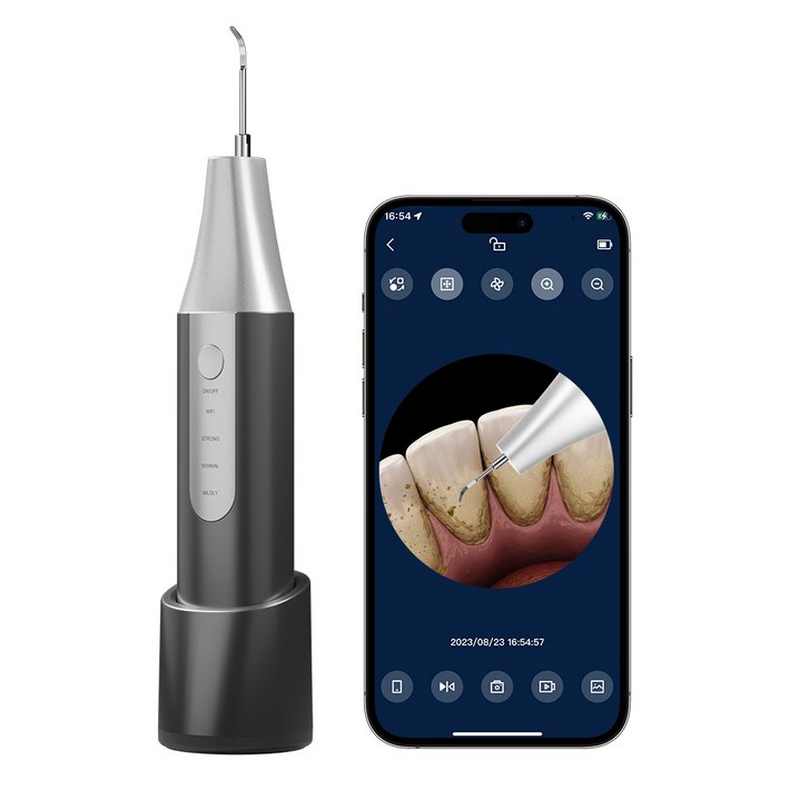 예스카모 휴대용 초음파 치아 청결기 내시경 셀프 구강청결 관리