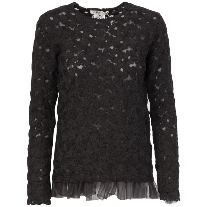 꼼데가르송 튤 레이어드 플라워 니트 스웨터