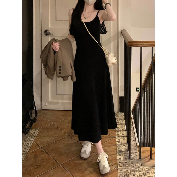 여성 롱원피스 봄여름 A라인 끈 나시원피스 H41230