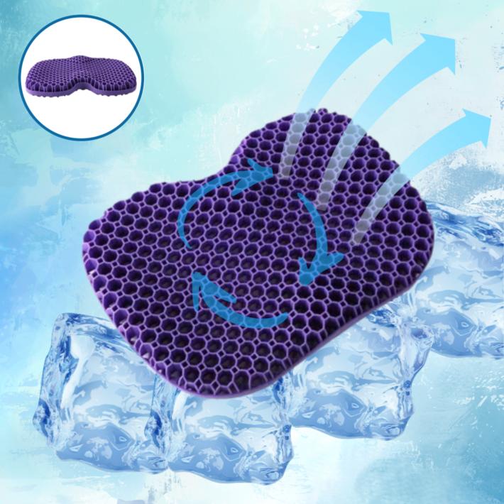 일상담다 인체공학 체중분산 젤리 통풍 쿨링방석  커버세트, 퍼플