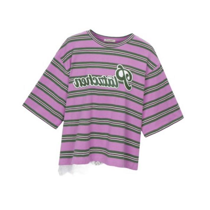 매장정품 THURSDAY ISLAND 써스데이 아일랜드 레이스 패치 티셔츠T256MTS904W T256MTS904W 685730