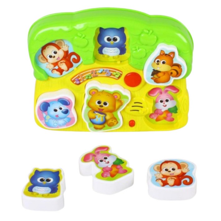 소리나는 사운드 동물퍼즐 끼우기 돌아기 2살 짝맞추기 14개월