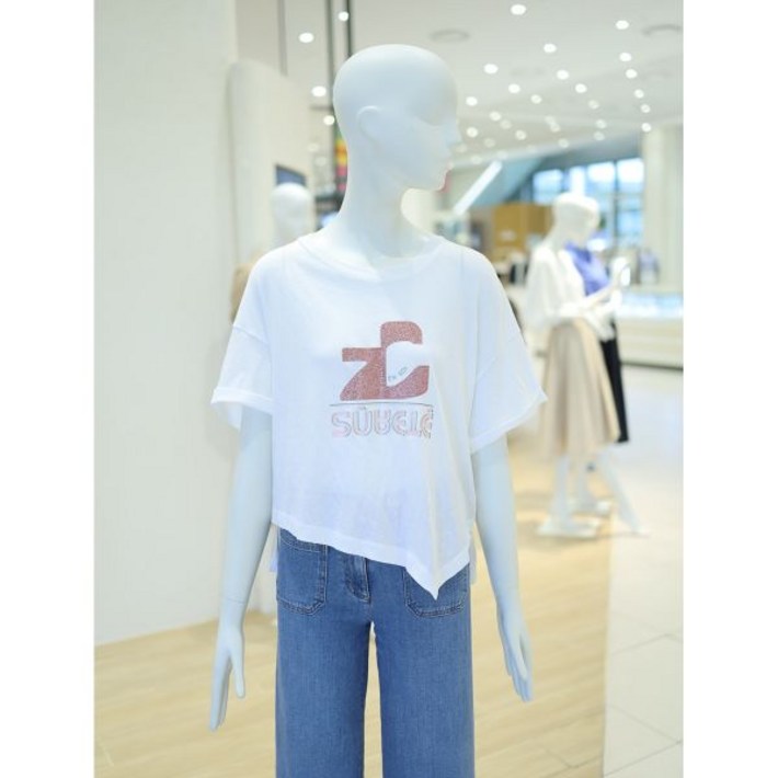 ZOOC 주크 로고 언발란스 롤업소매 티셔츠 Z232MSM020 백화점 아울렛 한정수량 3616592