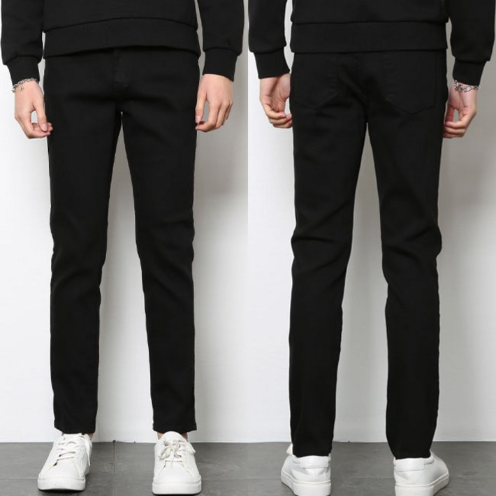 남성청바지 빅사이즈 S4XL 스터드 슬림 스판 블랙진