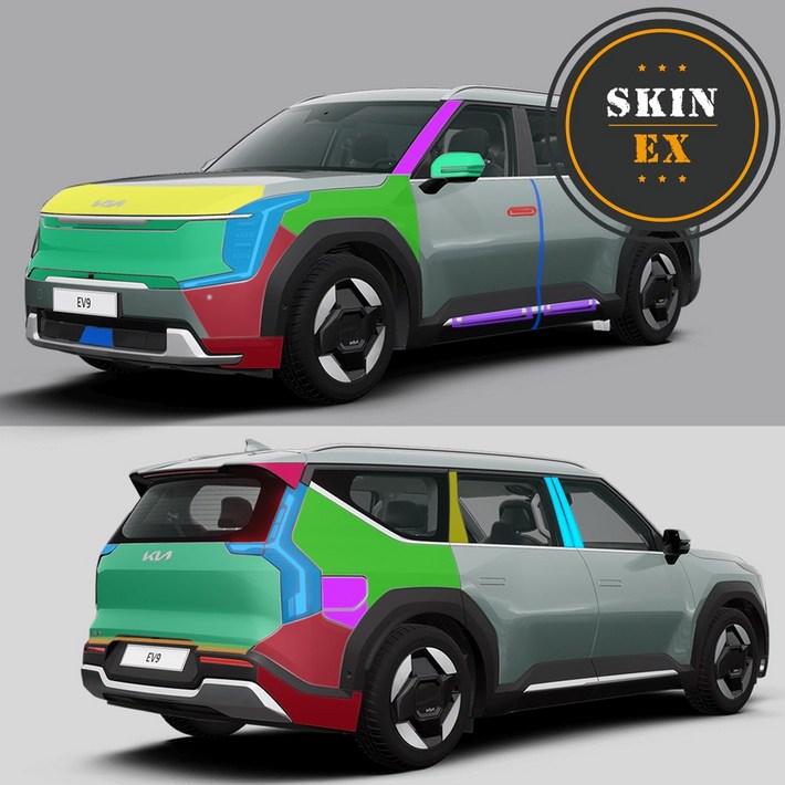 스킨엑스 EV9 MV1 외장필수패키지E PPF 차량보호필름, 투명, 1개