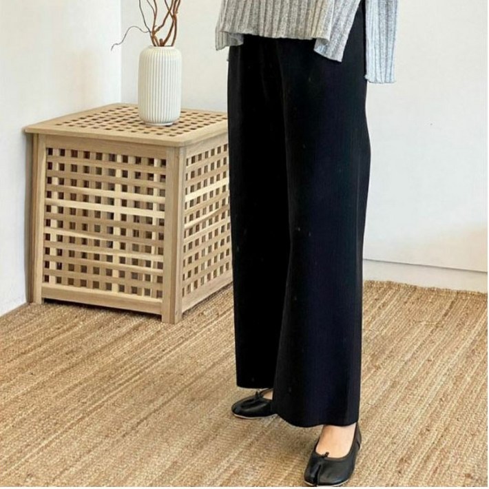 바이딜란 모카 와이드 니트 팬츠 국내생산