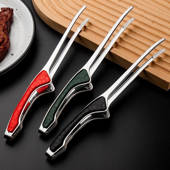 미끄럼 방지 손잡이형 프리미엄 스테인리스 바베큐 요리 집게