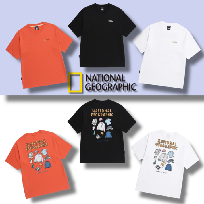 국내매장정품 내셔널지오그래픽 남녀공용 남성반팔티 여성반팔티 남자반팔 여자반팔 라운드티셔츠 여름 특가세일 신상품 빅사이즈 라운드티셔츠 NATIONAL GEOGRAPHIC