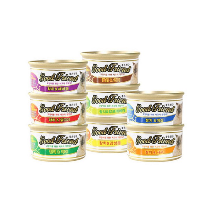 도그씨 굿프랜드 콤보 85g x 48개 8가지맛 고양이간식 캔, 85g, 48개