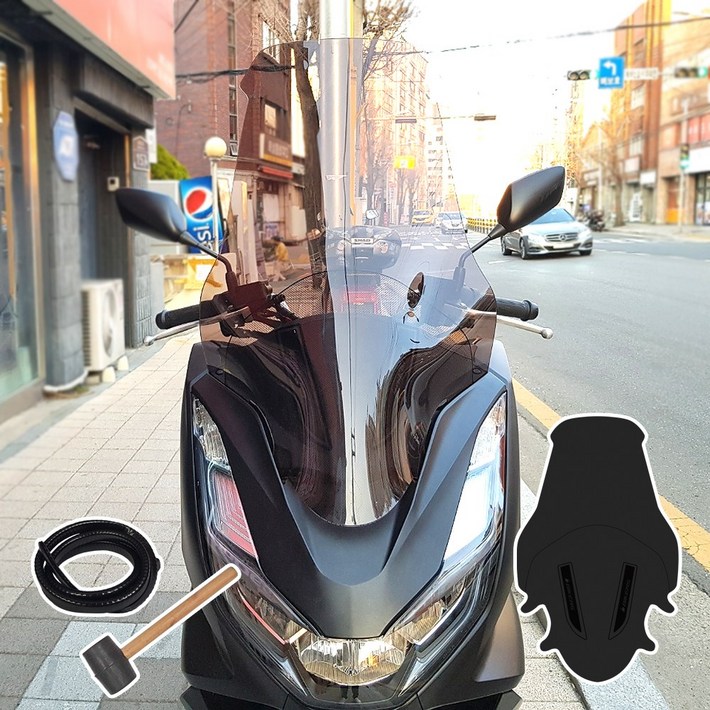 바이커스 혼다 PCX125 2021년2024년 미들 윈드스크린 스모그 클리어 튜닝, 1세트 바이커스 혼다 PCX125 2021년2024년 미들 윈드스크린 스모그 클리어 튜닝, 1세트