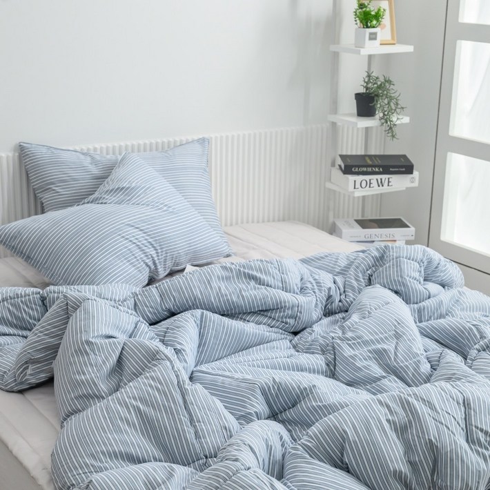 슬리안 사계절 스트라이프 먼지없는 항균 알러지케어 국산 차렵이불