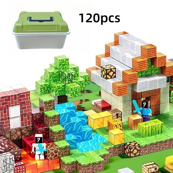 자석 블럭 세트 ,14세 이상용 자석 블록 장난감, 120개, Colorful