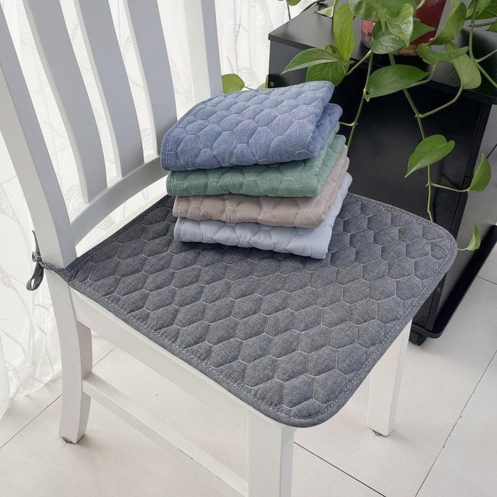 식탁 의자 패드 얇은 방석 고정끈 좌석 쿠션 컴퓨터 사무실