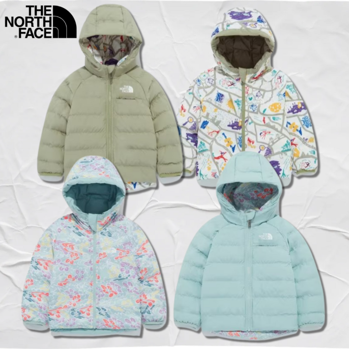 (백화점정품) 노스페이스 패딩 키즈 베이비 리버시블 페리토 후디드 양면 방한 자켓