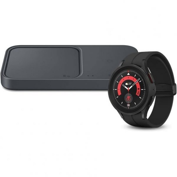 스마트워치 건강체크 실용적 삼성 갤럭시 워치 5 프로  15W 무선 충전기 듀오 USB C 케이블 번들 포함, 45mm LTE 바디, 건강, 피트니스 및 수면 추적 기능