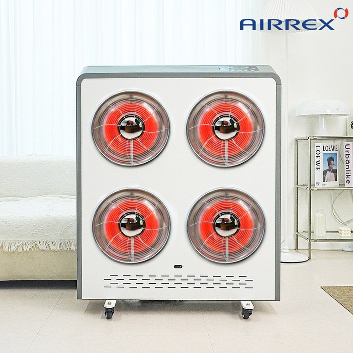 헵시바 에어렉스 전기히터 4구 업소용 가정용 하이라이트 난방기 스토브 온풍기 사무실 식당 PC방 교회 사찰 카페 전기난로, 에어렉스 4구히터스톰그레이