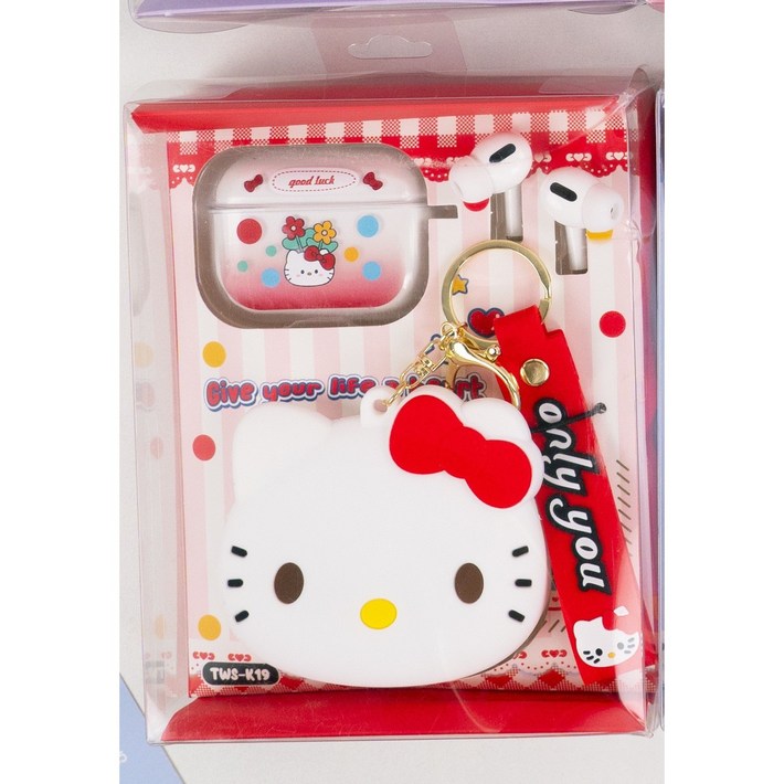 산리오 인이어 무선 블루투스 이어폰, 소음 차단 고음질 긴 배터리 수명, Hello Kitty