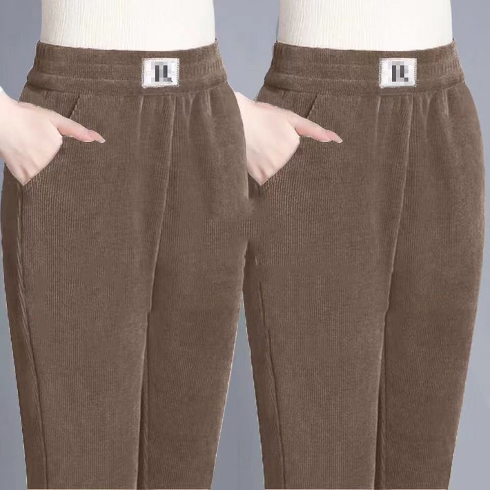 11 중년 여성 캐주얼 팬츠 봄 가을 루즈핏 슬림핏 밴딩 바지 캐주얼 통바지 배기팬츠 기질 하이웨이스트 와이드 팬츠