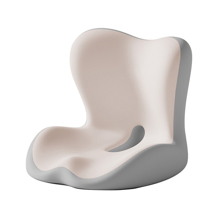 Youchen 바른자세교정 메모리폼 3D일체형허리쿠션 사무실의자 등받이쿠션 편안한 꼬리뼈 보호방석 골반 압력 분산, 베이지