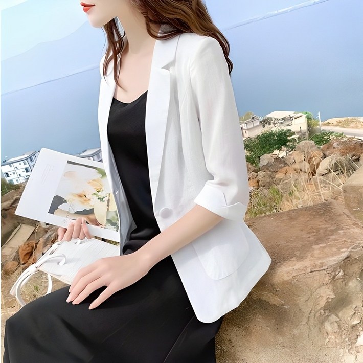 레이디 매직lady magic 여성 캐주얼 7부소매 린넨 자켓