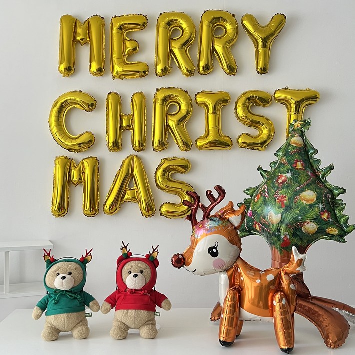 하피블리 루돌프 풍선 레터링 가랜드 크리스마스 파티 용품 이벤트 장식 세트, 크리스마스풍선 가랜드C