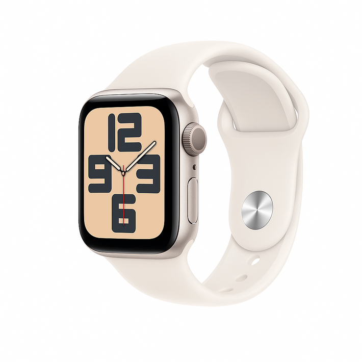 Apple Watch SE2세대GPS,40mm  흰색 스포츠 밴드가 있는 스타라이트 알루미늄 케이스, SM갱신