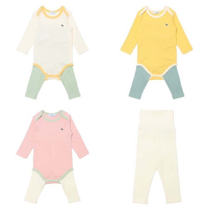 AK플라자 블루독베이비 모달골지SET바디슈트IV,YE,PK44A7067603