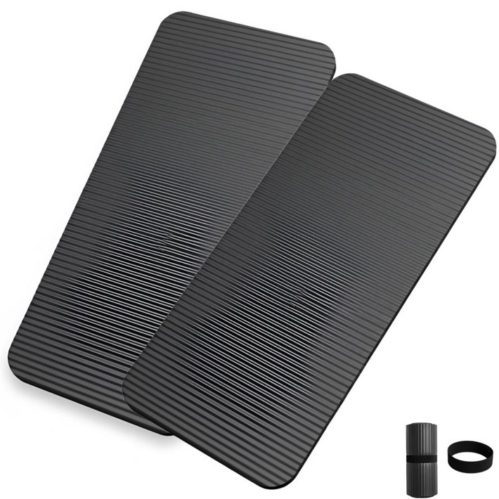 모션웰 필라테스 강사가 판매하는 두꺼운 팔꿈치 요가 매트, 블랙, 2개