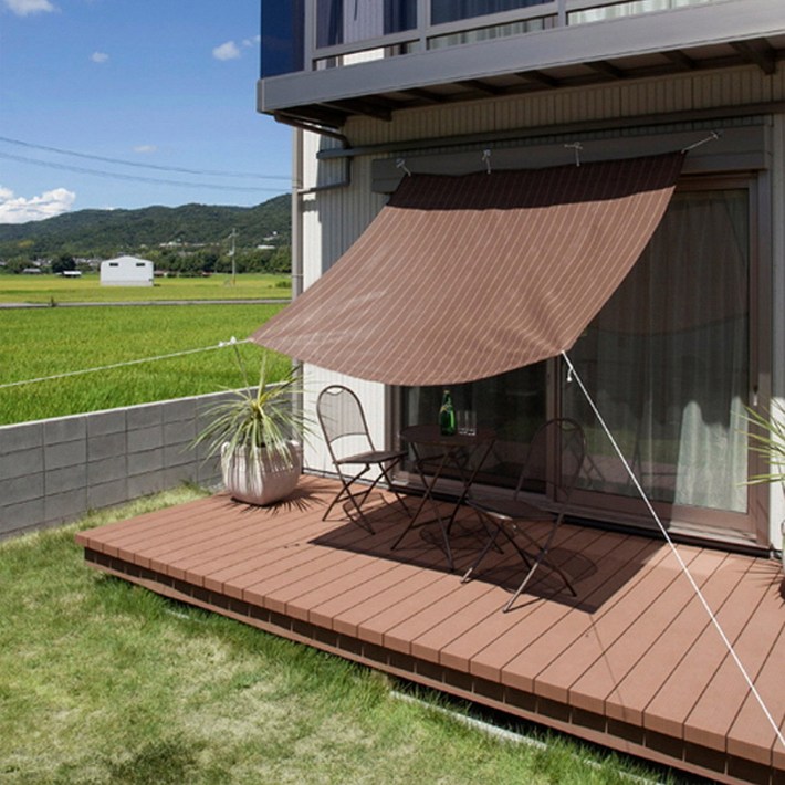 쿨라루 사각 그늘막 쿨쉐이드 브라운 2.0 x 2.0m