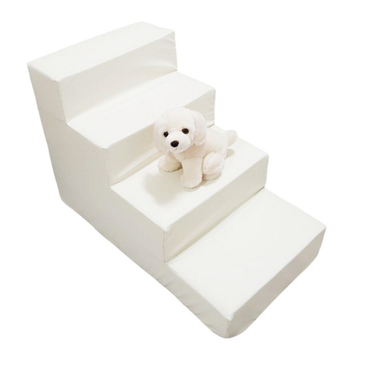 8DECO 강아지계단 애견계단 펫스텝 모음 1단2단3단4단 커버솜포함 ce4, 아이보리 방수, 1개