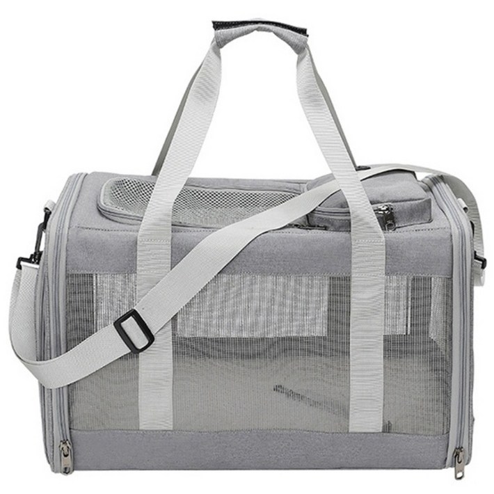 소유라이프 고양이 이동장 강아지 가방 애견 캐리어 산책 백팩 포대기 케이지 기내용 슬링백, 01.그레이, 1개
