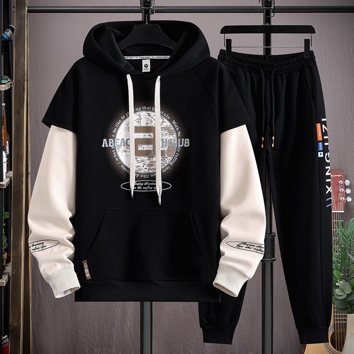 비나비 빅사이즈 봄가을 남성 후드티 바지세트 4XL8XL