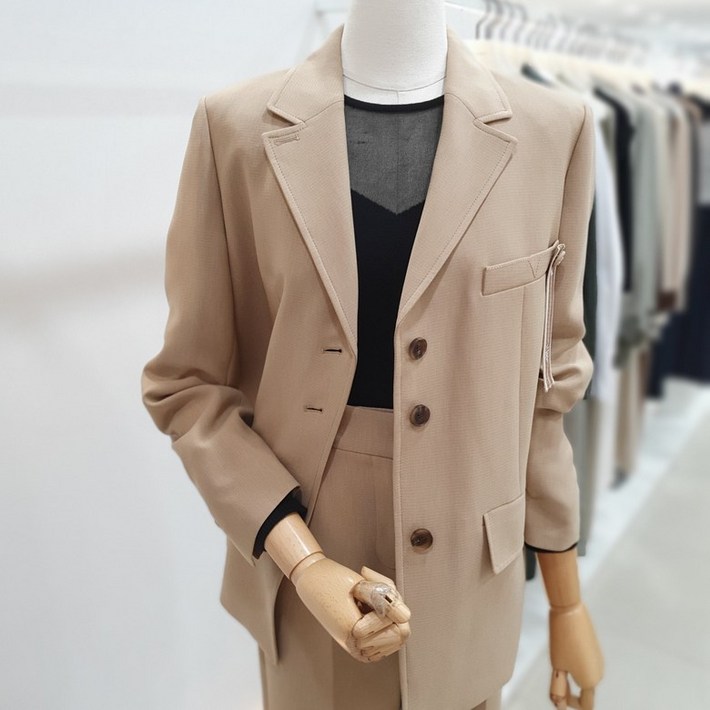 잇미샤 싱글 스티치 자수 쓰리버튼 셋업 자켓ITOABJK610