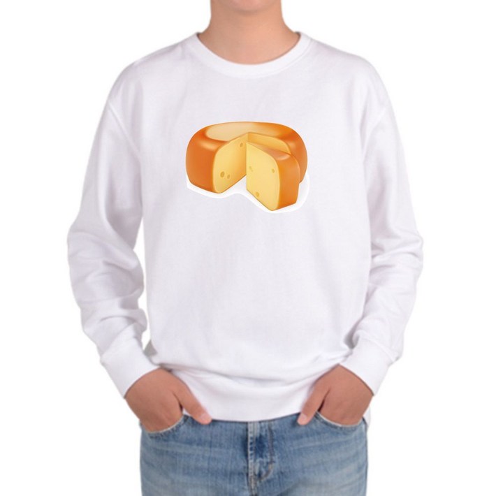 와이제이의 맨투맨 전사이즈 치즈 CHEESE 발효 우유 디자인 enc0377rO