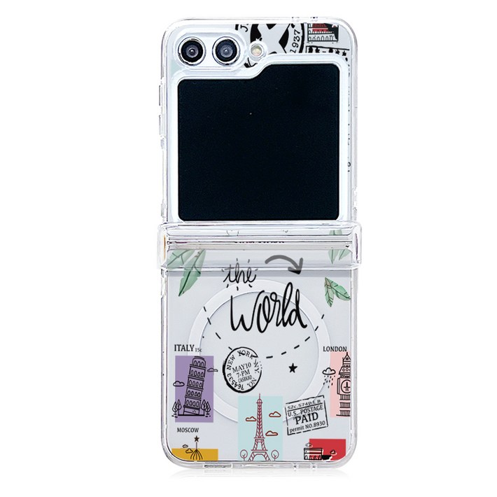 디씨즈잇 트래블 맥세이프 투명 힌지보호 Z플립 케이스