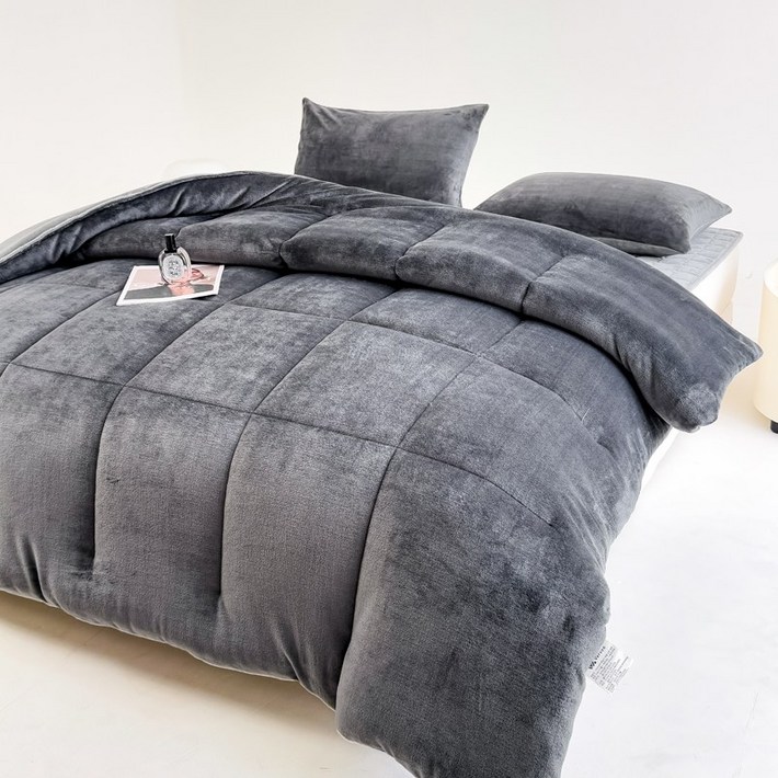 VERVEO  패밀리 겨울 보온 세트 양면 극세사 이불 + 매트리스 + 베개커버