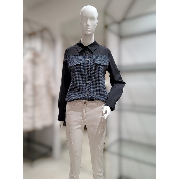 SI SI  SI트위드 핀턱 포인트 슬림 블라우스SFBAI2441 P003473728